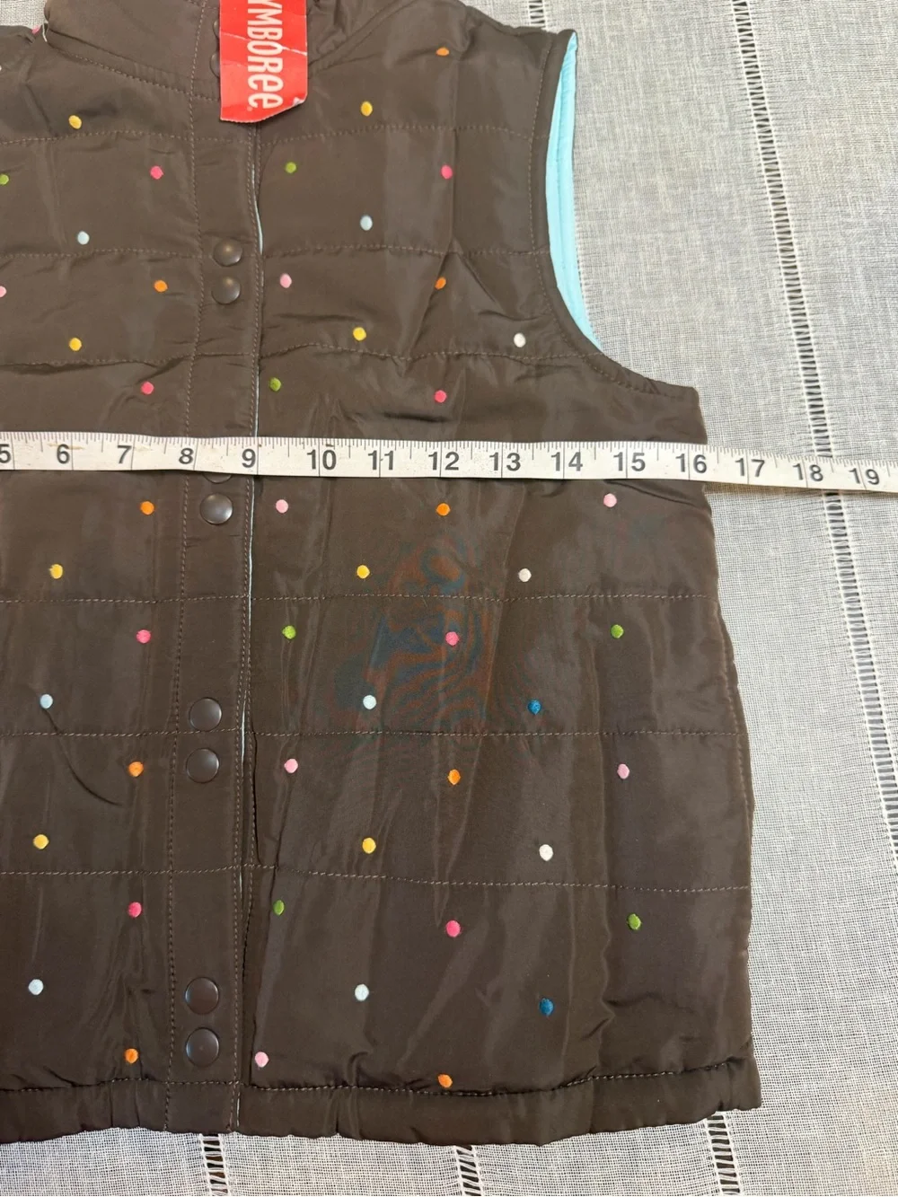 Gymboree LOTS OF DOTS LINE 2008 Size Large(10-12) Brown Aqua Blue Snap Front NWT